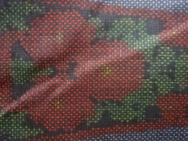 JAPANESE KIMONO / ANTIQUE KIMONO / SILK / DORO OSHIMA TSUMUGI (5 maruki) / WOVEN FLOWER